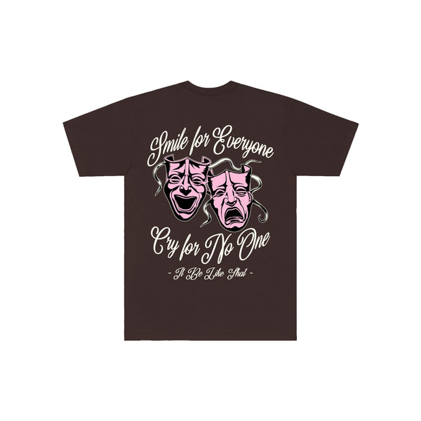 Smile & Cry Tee - Brown